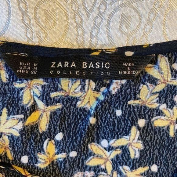 zara basic collection floral bell sleeve shirt - Picture 9 of 12
